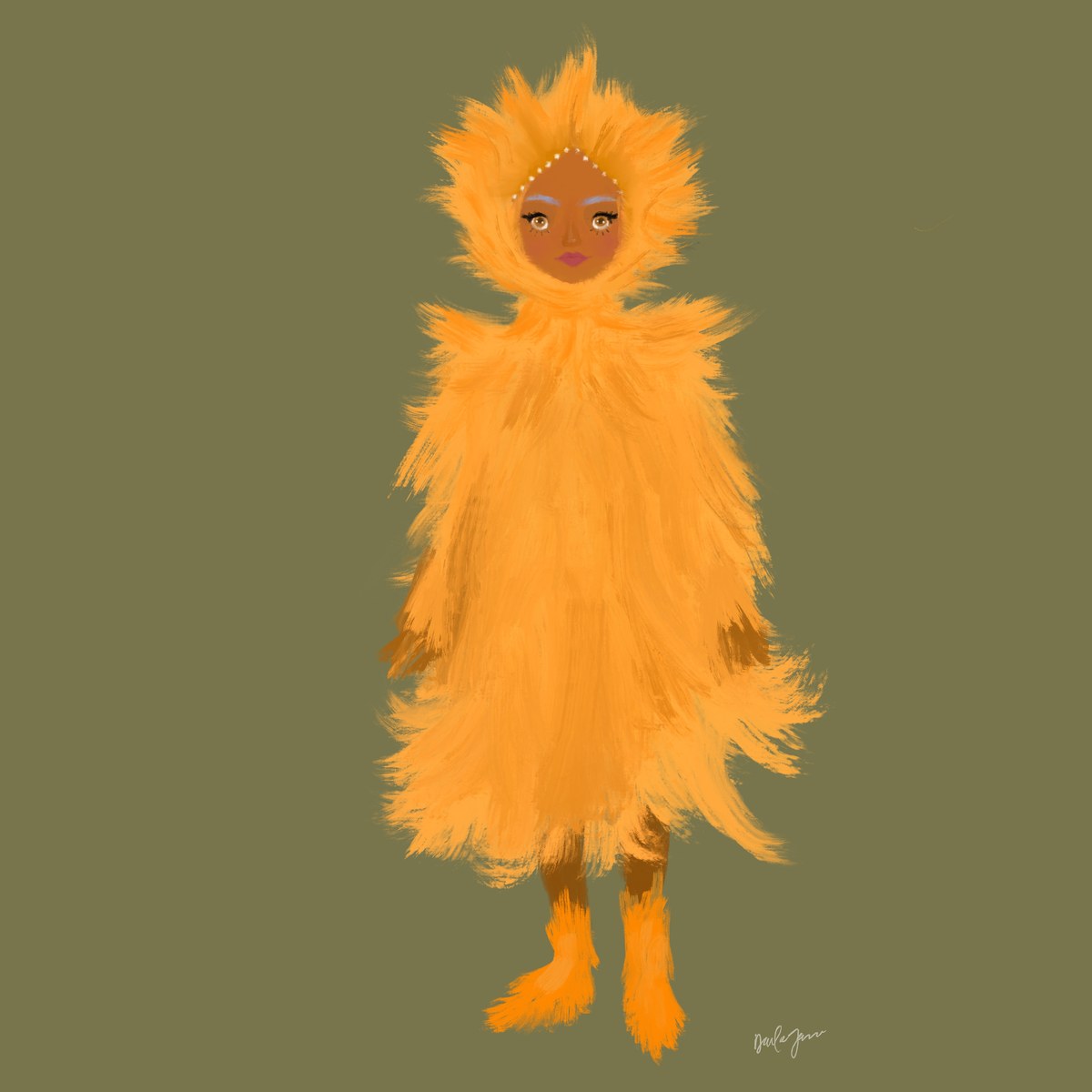 Yellow Feather Coat — Digital