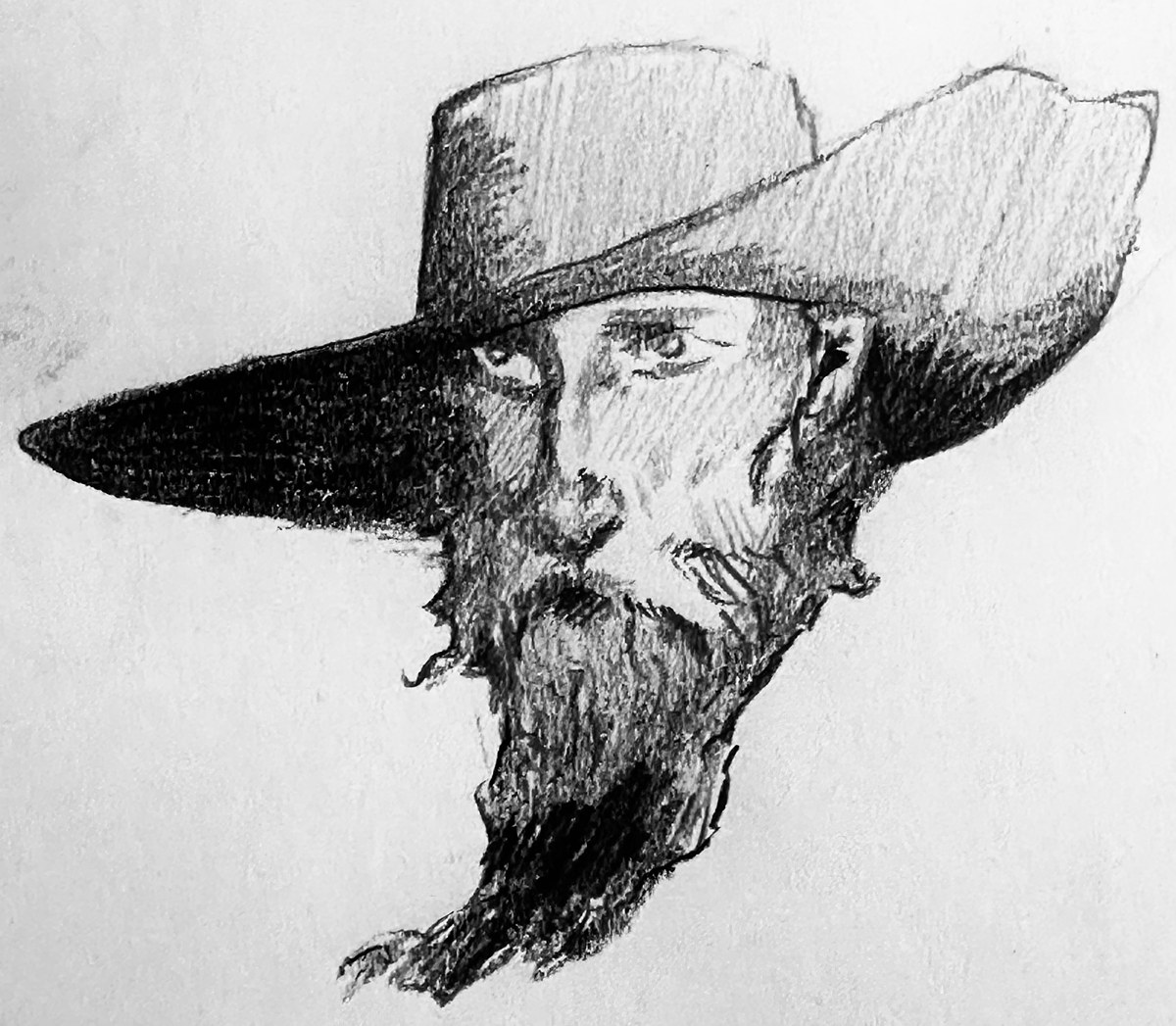 Bearded Hat Pencil — Ink & Pencil