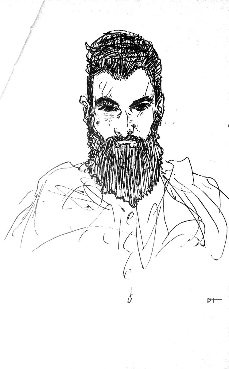 Bearded Man Ink — Ink & Pencil