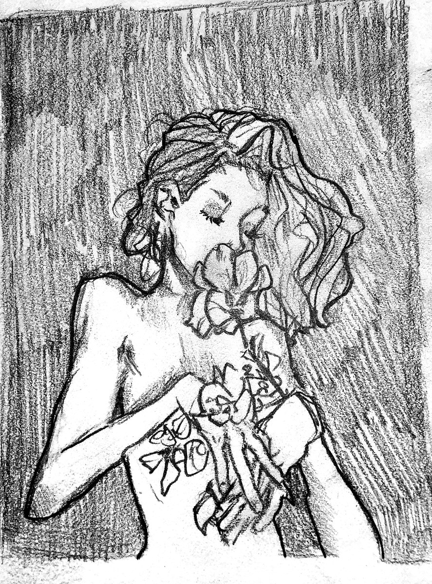 Flower Girl — Ink & Pencil