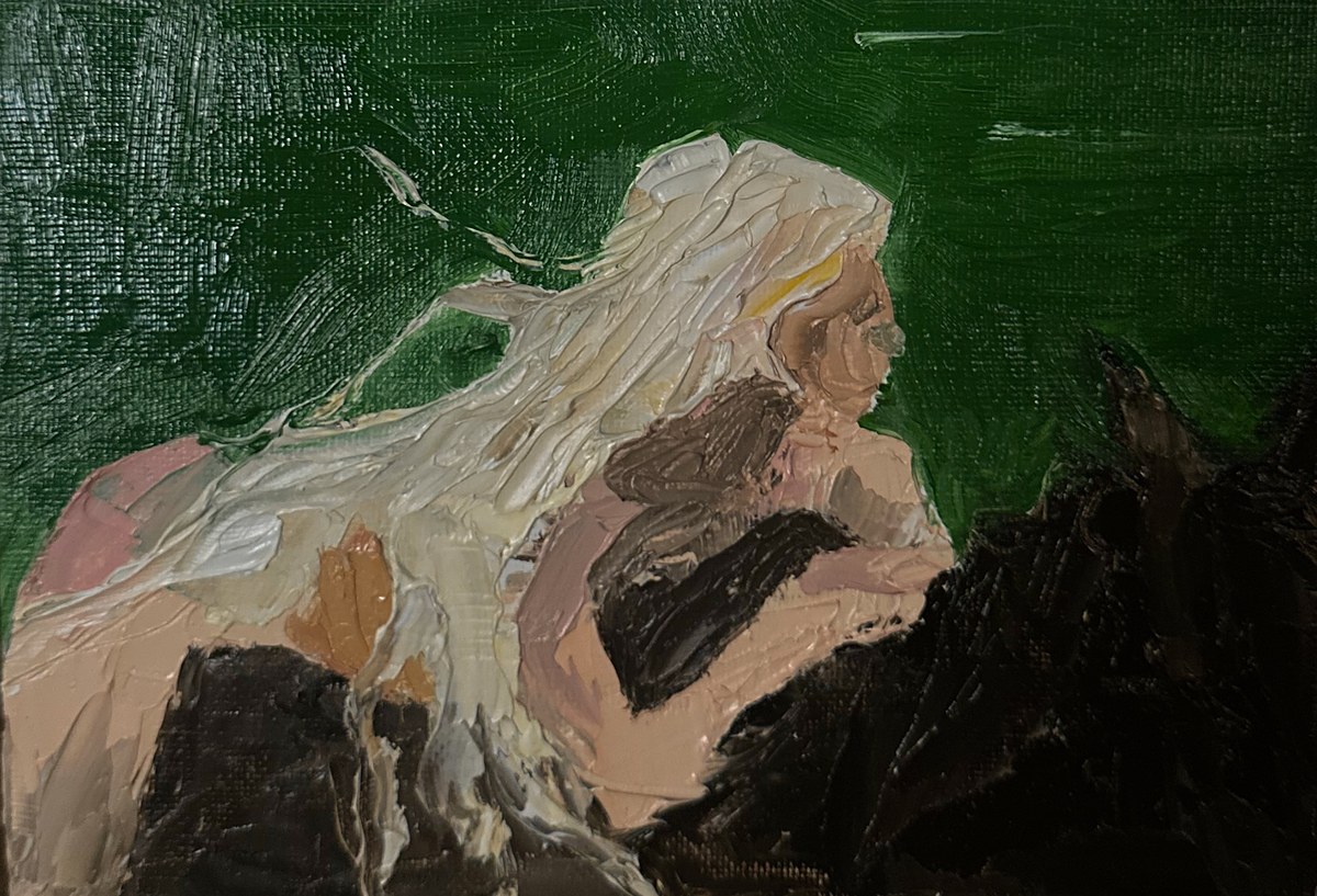Girl On Horse Easel — Paintings