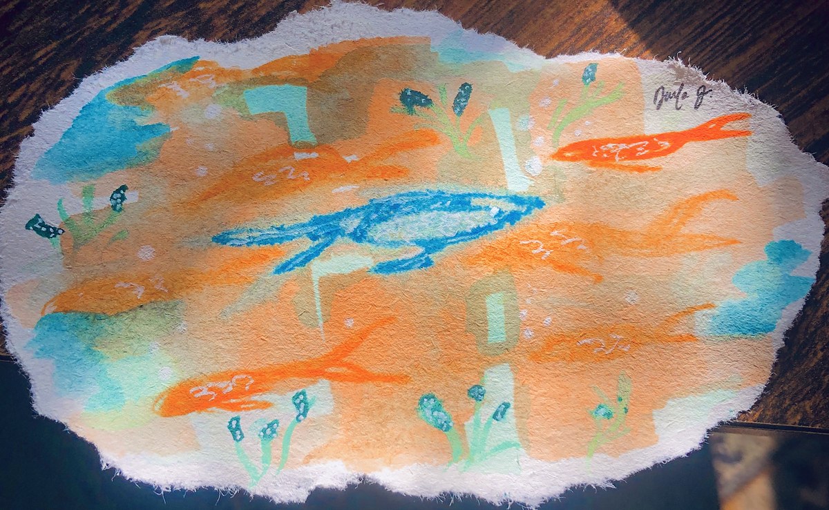 Whale Handmade Paper — Paintings