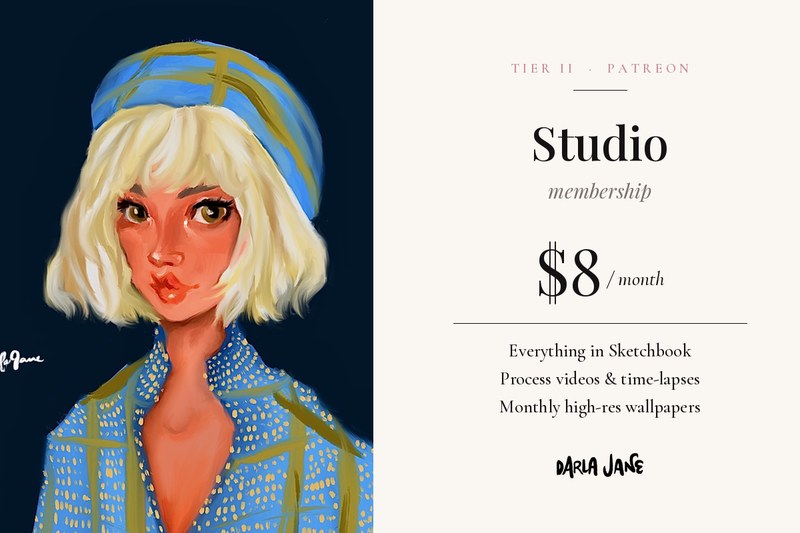 Studio tier, $8 per month